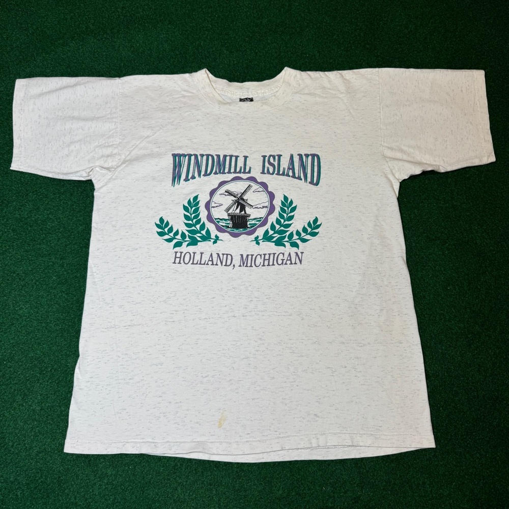 Vintage 80s 90s Windmill Island Holland Michigan Mens XL Single Stitch T Shirt